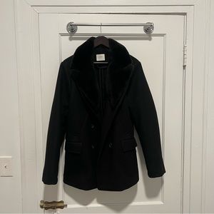 Billy Reid Bond Peacoat with removable fur